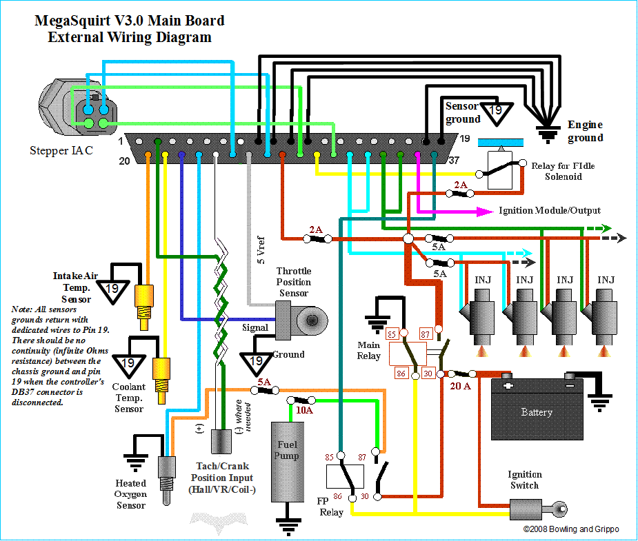 Stepper Motor/Idle Air Control Valve MS2 Wiring ... motorsports turbo timer wiring diagram schematic 